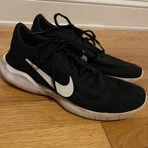Nike Black Athletic Running Shoes with White Swoosh
